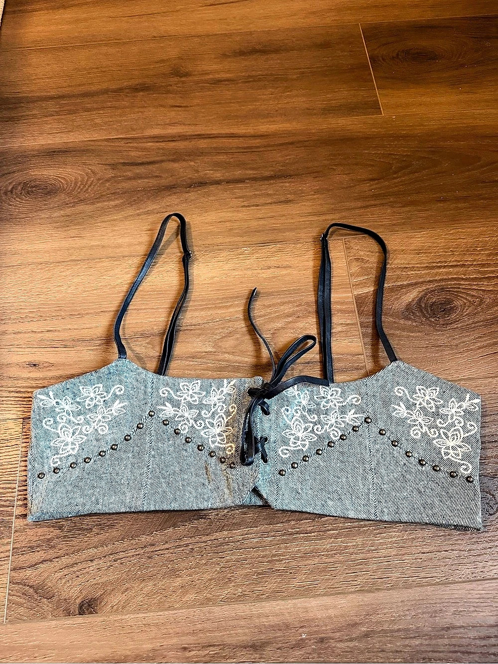 Free People Marilyn Denim Corset Camisole